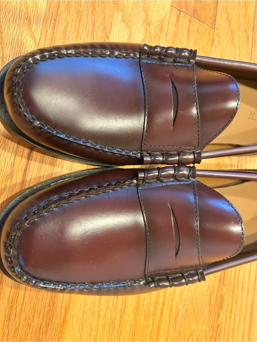 J. Crew Men’s Penny Loafers in Burgundy Leather